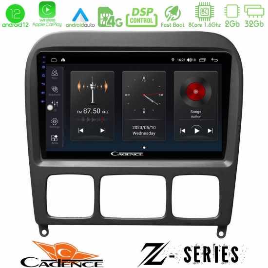 Cadence Z Series Mercedes S Class 1999-2004 (W220) 8core Android12 2+32GB Navigation Multimedia Tablet 9"