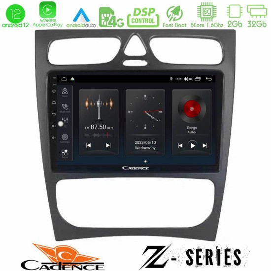 Cadence Z Series Mercedes C Class (W203) 8core Android12 2+32GB Navigation Multimedia Tablet 9"