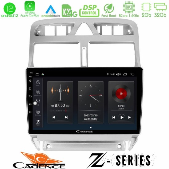 Cadence Z Series Peugeot 307 2002-2008 8core Android12 2+32GB Navigation Multimedia Tablet 9"
