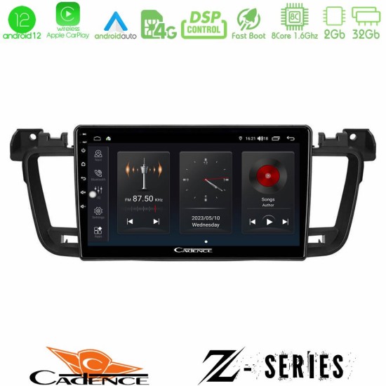 Cadence Z Series Peugeot 508 2010-2018 8core Android12 2+32GB Navigation Multimedia Tablet 9"
