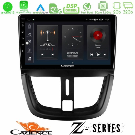 Cadence Z Series Peugeot 207 8core Android12 2+32GB Navigation Multimedia Tablet 9"