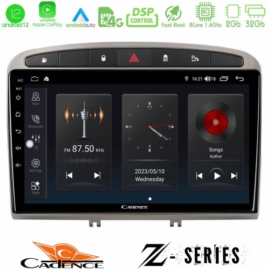 Cadence Z Series Peugeot 308/RCZ 8core Android12 2+32GB Navigation Multimedia Tablet 9" (Ασημί Χρώμα)