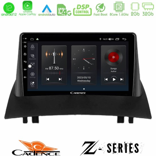 Cadence Z Series Renault Megane 2 2002-2008 8Core Android12 2+32GB Navigation Multimedia Tablet 9"