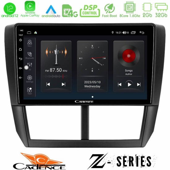 Cadence Z Series Subaru Forester 8core Android12 2+32GB Navigation Multimedia Tablet 9"