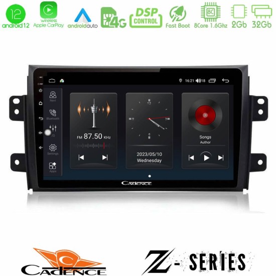 Cadence Z Series Suzuki SX4 2006-2014 Fiat Sedici 2006-2014 8core Android12 2+32GB Navigation Multimedia Tablet 9"