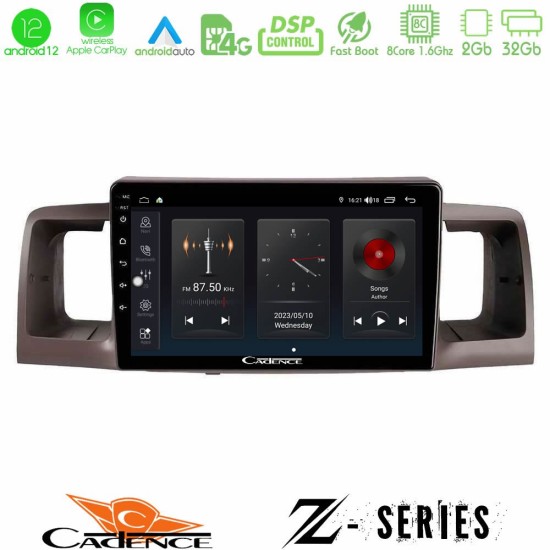 Cadence Z Series Toyota Corolla 2002-2006 8Core Android12 2+32GB Navigation Multimedia Tablet 9"