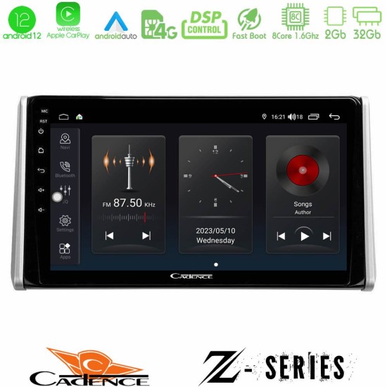 Cadence Z Series Toyota RAV4 2019-2023 8Core Android12 2+32GB Navigation Multimedia Tablet 10"
