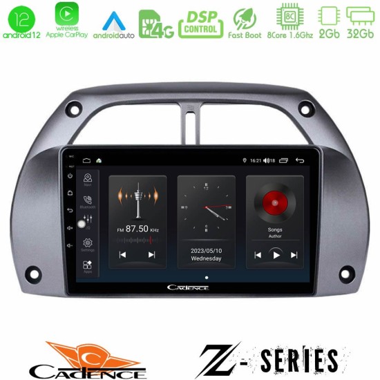 Cadence Z Series Toyota RAV4 2001 - 2006 8core Android12 2+32GB Navigation Multimedia Tablet 9"