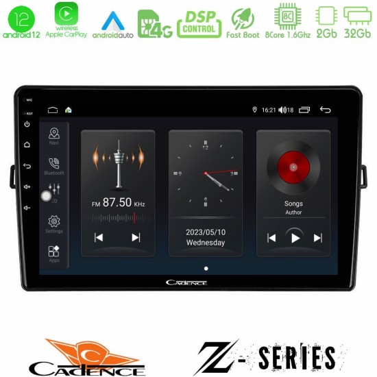 Cadence Z Series Toyota Auris 8core Android12 2+32GB Navigation Multimedia Tablet 10"