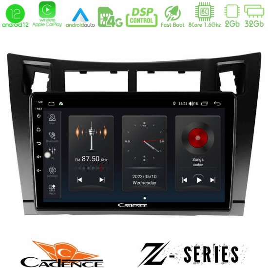 Cadence Z Series Toyota Yaris 8core Android12 2+32GB Navigation Multimedia Tablet 9" (Μαύρο Χρώμα)