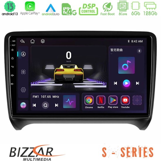 Bizzar S Series Audi TT B7 8core Android13 6+128GB Navigation Multimedia Tablet 9"