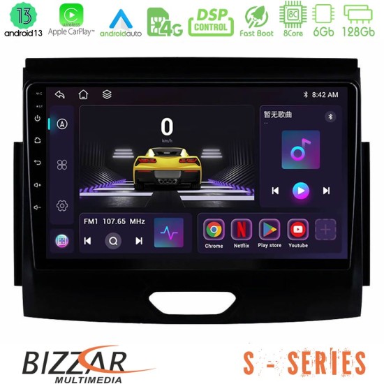 Bizzar S Series Ford Ranger 2017-2022 8core Android13 6+128GB Navigation Multimedia Tablet 9"