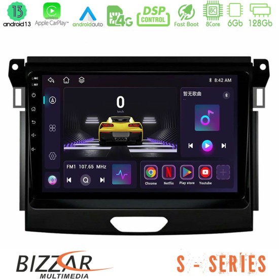 Bizzar S Series Ford Ranger 2017-2022 8core Android13 6+128GB Navigation Multimedia Tablet 9"