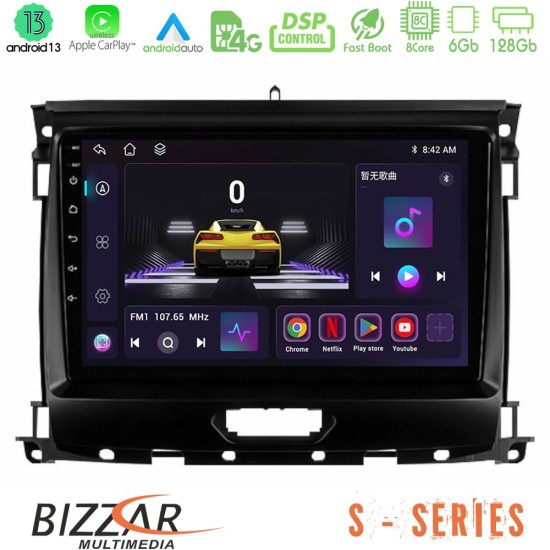 Bizzar S Series Ford Ranger 2017-2022 8core Android13 6+128GB Navigation Multimedia Tablet 9"