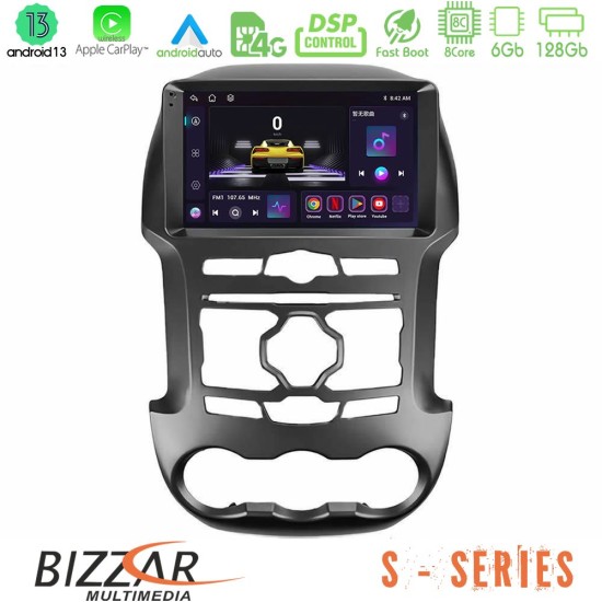 Bizzar S Series Ford Ranger 2012-2016 8Core Android13 6+128GB Navigation Multimedia Tablet 9"