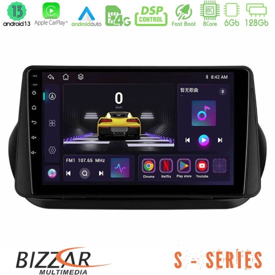 Bizzar S Series Fiat Fiorino/Citroen Nemo/Peugeot Bipper 8core Android13 6+128GB Navigation Multimedia Tablet 9"