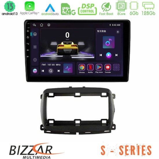 Bizzar S Series  Fiat 500 2016> 8core Android13 6+128GB Navigation Multimedia Tablet 9"