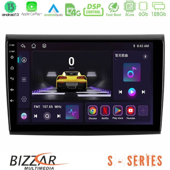 Bizzar S Series Fiat Bravo 8core Android13 6+128GB Navigation Multimedia Tablet 9"