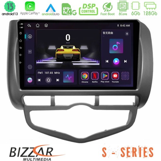 Bizzar S Series Honda Jazz 2002-2008 (Auto A/C) 8core Android13 6+128GB Navigation Multimedia Tablet 9"