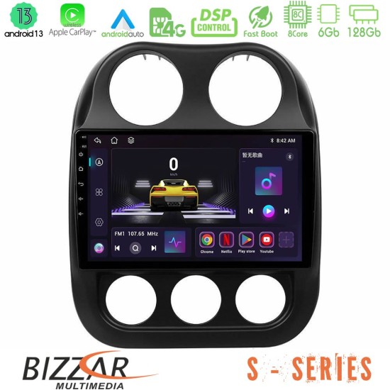 Bizzar S Series Jeep Compass 2010-2016 8core Android13 6+128GB Navigation Multimedia Tablet 9"