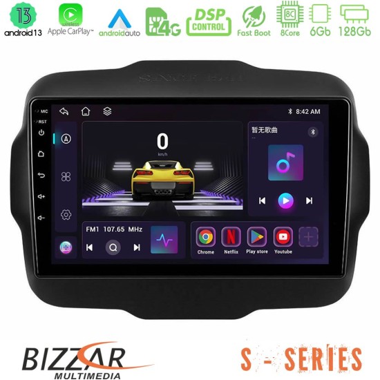 Bizzar S Series Jeep Renegade 2015-2019 8core Android13 6+128GB Navigation Multimedia Tablet 9"