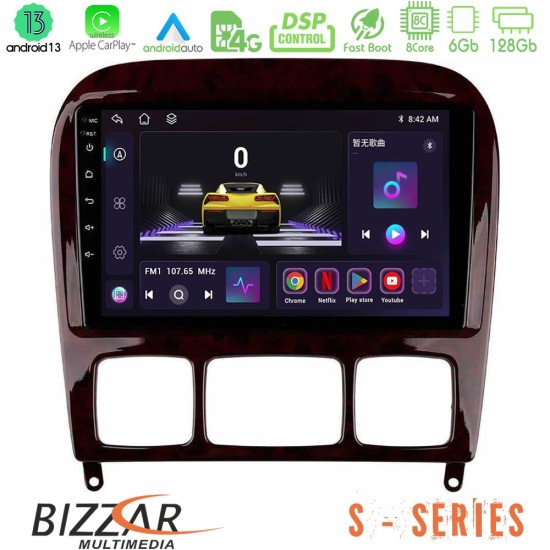 Bizzar S Series Mercedes S Class 1999-2004 (W220) 8core Android13 6+128GB Navigation Multimedia Tablet 9"