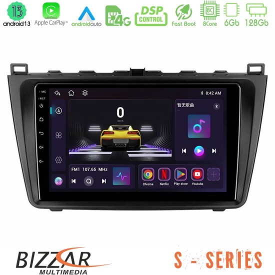 Bizzar S Series Mazda 6 2008-2012 8core Android13 6+128GB Navigation Multimedia Tablet 9"