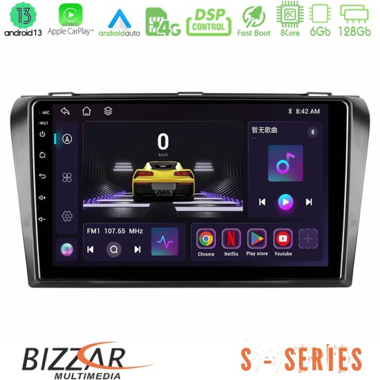 Bizzar S Series Mazda 3 2004-2009 8core Android13 6+128GB Navigation Multimedia Tablet 9"