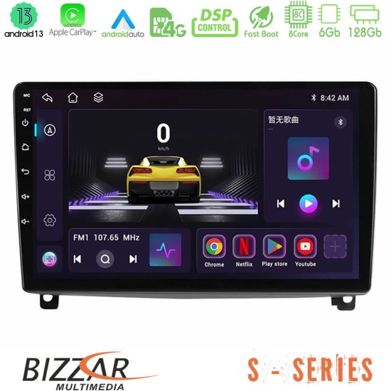 Bizzar S Series Peugeot 407 8core Android13 6+128GB Navigation Multimedia Tablet 9"