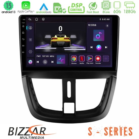 Bizzar S Series Peugeot 207 8core Android13 6+128GB Navigation Multimedia Tablet 9"