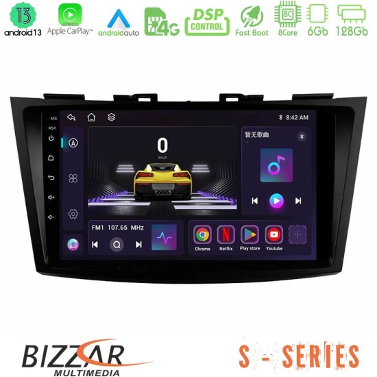 Bizzar S Series Suzuki Swift 2011-2016 8core Android13 6+128GB Navigation Multimedia Tablet 9"