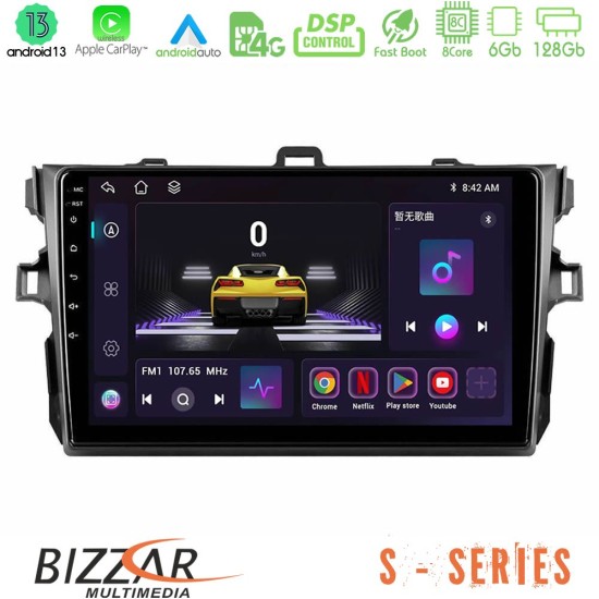 Bizzar S Series Toyota Corolla 2007-2012 8core Android13 6+128GB Navigation Multimedia Tablet 9"