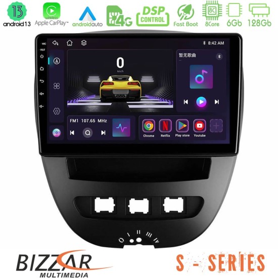 Bizzar S Series Toyota Aygo/Citroen C1/Peugeot 107 8core Android13 6+128GB Navigation Multimedia Tablet 10"