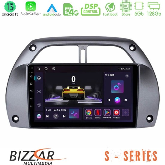 Bizzar S Series Toyota RAV4 2001 - 2006 8core Android13 6+128GB Navigation Multimedia Tablet 9"