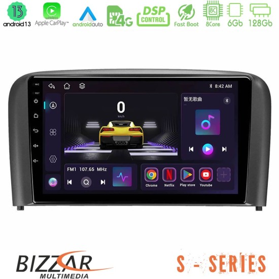 Bizzar S Series Volvo S80 1998-2006 8core Android13 6+128GB Navigation Multimedia Tablet 9"