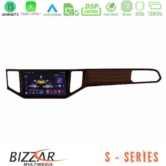 Bizzar S Series VW Sportsvan 2014-2020 8core Android13 6+128GB Navigation Multimedia Tablet 9" (Ξύλινη απόχρωση)