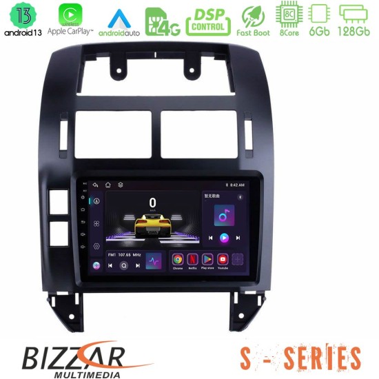 Bizzar S Series VW Polo 2002-2009 8core Android13 6+128GB Navigation Multimedia Tablet 9"