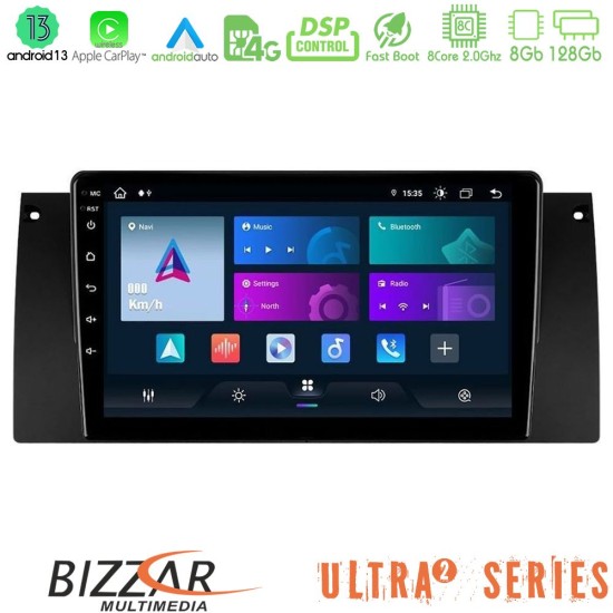 Bizzar Ultra Series BMW 5 Series (E39) / X5 (E53) 8core Android13 8+128GB Navigation Multimedia Tablet 9"