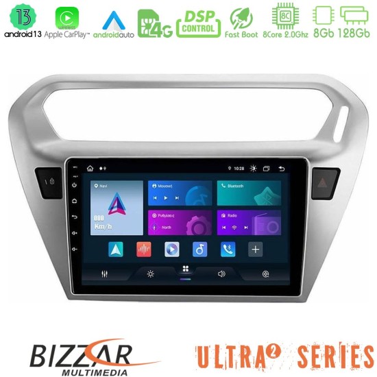 Bizzar Ultra Series Citroën C-Elysée / Peugeot 301 8Core Android13 8+128GB Navigation Multimedia Tablet 9"