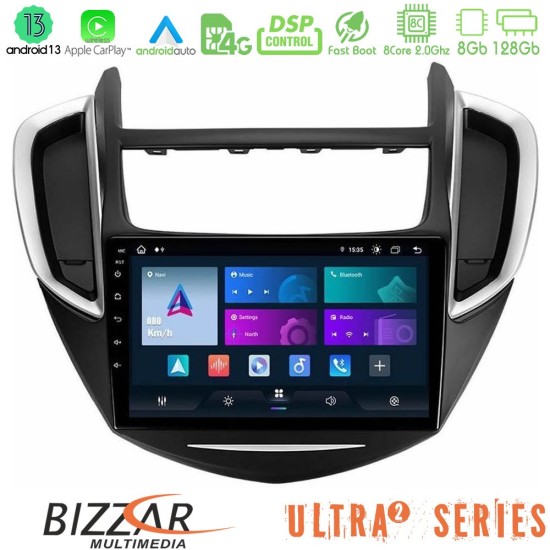 Bizzar Ultra Series Chevrolet Trax 2013-2020 8core Android13 8+128GB Navigation Multimedia Tablet 9"