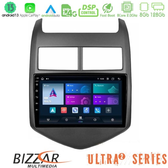 Bizzar Ultra Series Chevrolet Aveo 2011-2017 8core Android13 8+128GB Navigation Multimedia Tablet 9"