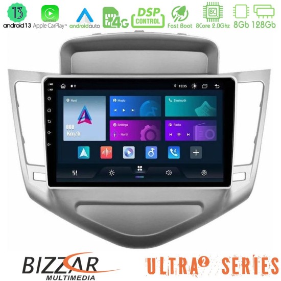 Bizzar Ultra Series Chevrolet Cruze 2009-2012 8core Android13 8+128GB Navigation Multimedia Tablet 9"