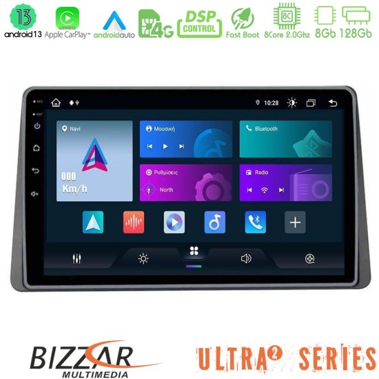 Bizzar Ultra Series Dacia Duster 2019-> 8Core Android13 8+128GB Navigation Multimedia Tablet 10"