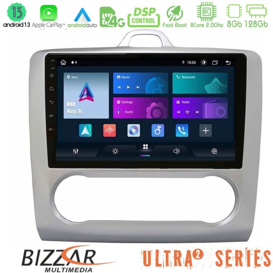 Bizzar Ultra Series Ford Focus Auto AC 8core Android13 8+128GB Navigation Multimedia 9"