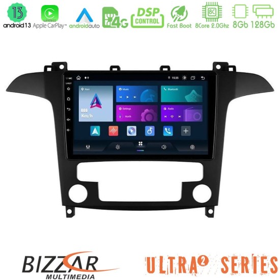 Bizzar Ultra Series Ford S-Max 2006-2012 8core Android13 8+128GB Navigation Multimedia Tablet 9"