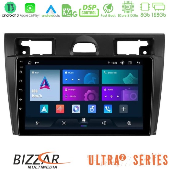 Bizzar Ultra Series Ford Fiesta/Fusion 8core Android13 8+128GB Navigation Multimedia Tablet 9"