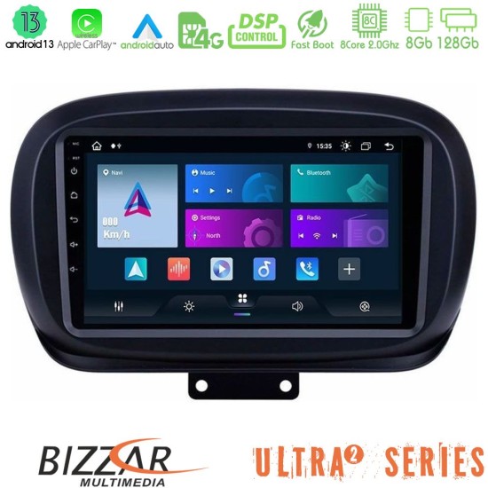 Bizzar Ultra Series Fiat 500X 8core Android13 8+128GB Navigation Multimedia Tablet 9"