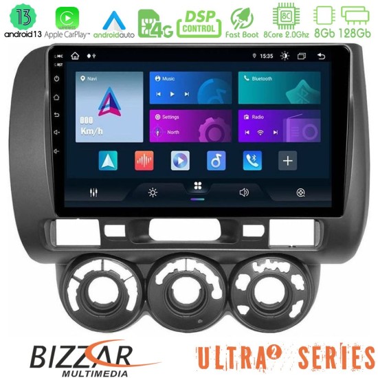 Bizzar Ultra Series Honda Jazz 2002-2008 (Manual A/C) 8core Android13 8+128GB Navigation Multimedia Tablet 9"