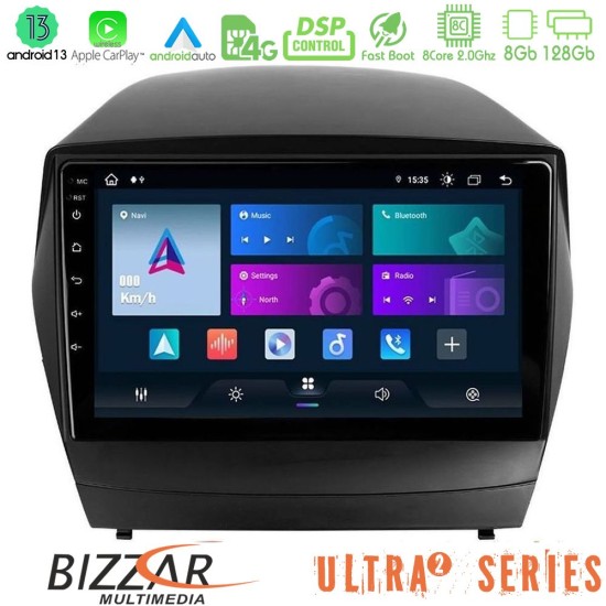 Bizzar Ultra Series Hyundai IX35 Auto A/C 8core Android13 8+128GB Navigation Multimedia Tablet 10"