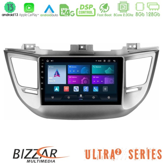 Bizzar Ultra Series Hyundai Tucson 2015-2018 8Core Android13 8+128GB Navigation Multimedia Tablet 9"